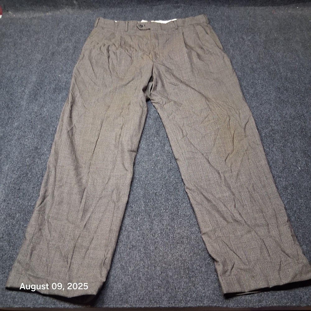 Burberry Wool Pleated Dress Suit Pants Mens 36x32 Cuffed High Rise‎